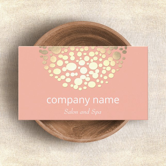 Salon and Spa Pink Linen Look Business Card (Creator Uploaded)