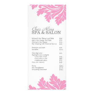 Salon and Spa Price List & Rack Card