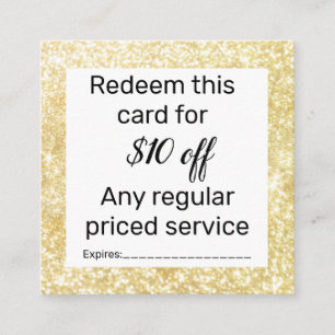 Salon and spa promotional square business card