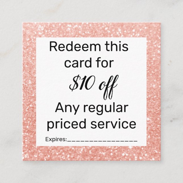 Salon and spa promotional square business card (Front)