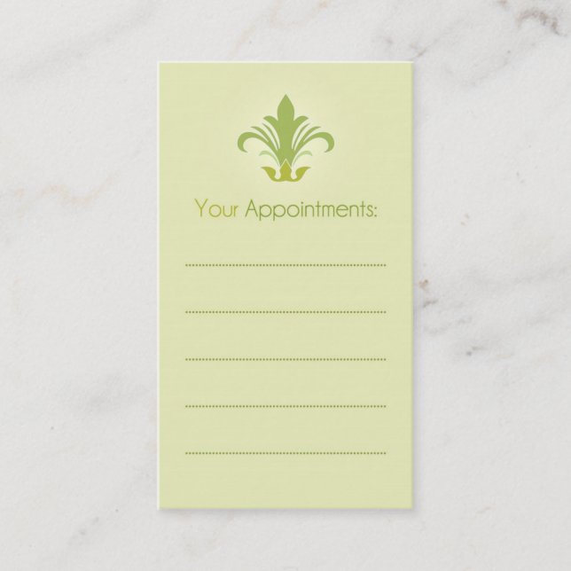 Salon appointment, beauty, spa business cards (Front)