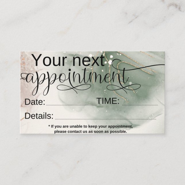 Salon Appointment Custom Business Card (Front)