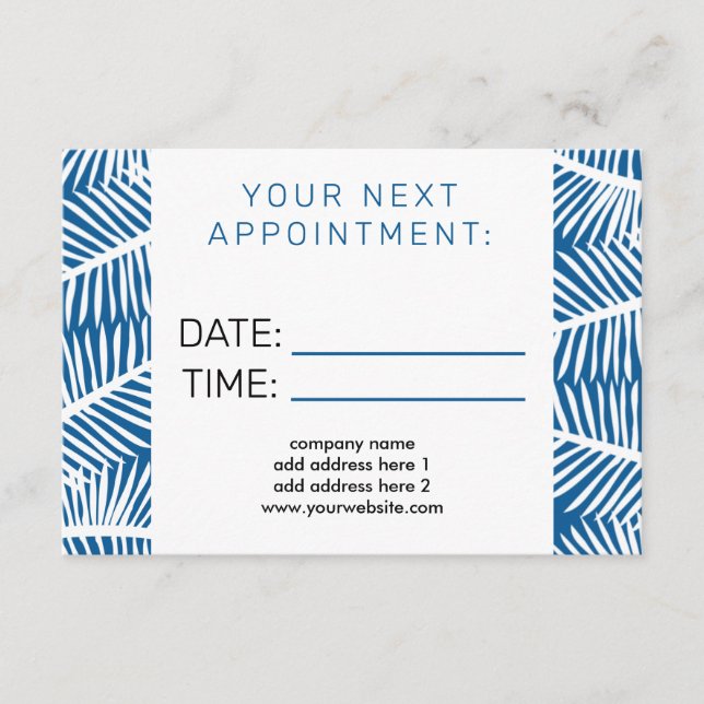 Salon Appointment Reminder Card (Front)