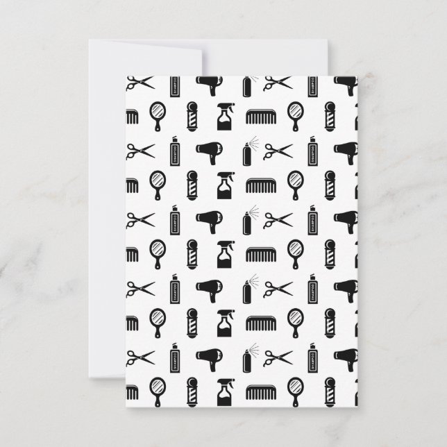 Salon & Barber Hairdresser Pattern CUSTOM COLOR Thank You Card (Front)
