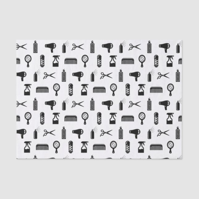 Salon & Barber Hairdresser Pattern CUSTOM COLOR Tissue Paper (Front)