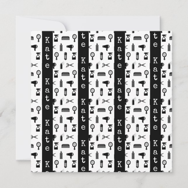 Salon & Barber Hairdresser Pattern CUSTOM NAME Card (Front)