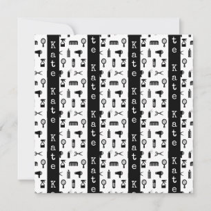 Salon & Barber Hairdresser Pattern CUSTOM NAME Card