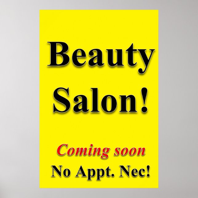 Salon Barbershop Affiches Beauté Salon Bientôt (Devant)