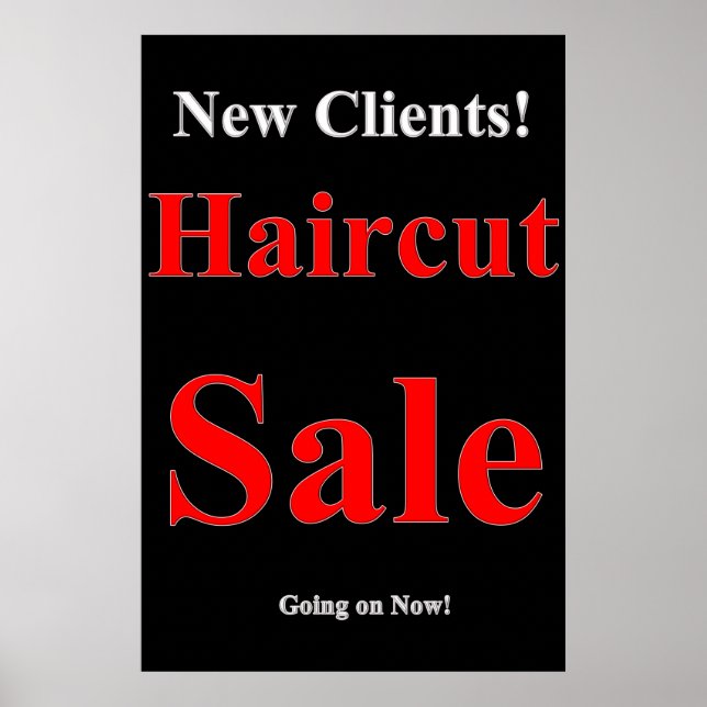 Salon Barbershop Affiches Nouveaux clients Vente d (Devant)