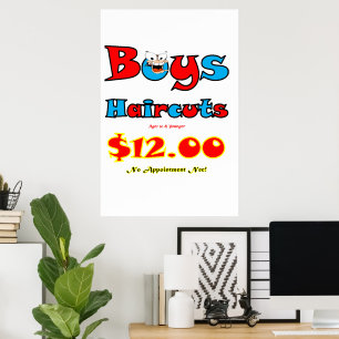 Salon Barbershop Poster Boys Haircuts 