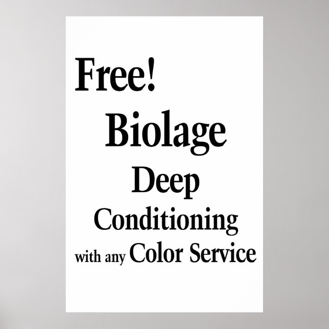 Salon Barbershop Poster Hair Conditioning Biolage  (Devant)