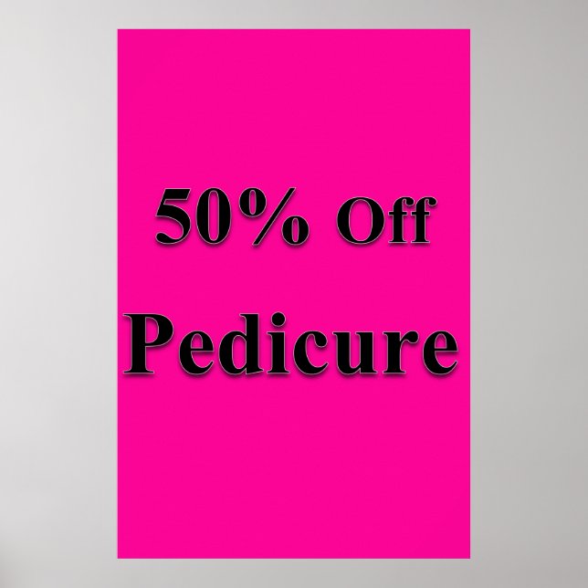 Salon Barbershop Posters 50% Off Pedicure Pink (Front)