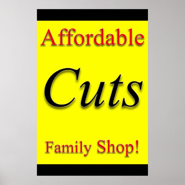 Salon Barbershop Posters Affordable Cuts! (Front)