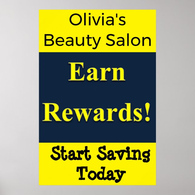 Salon Barbershop Posters Earn Rewards (Front)