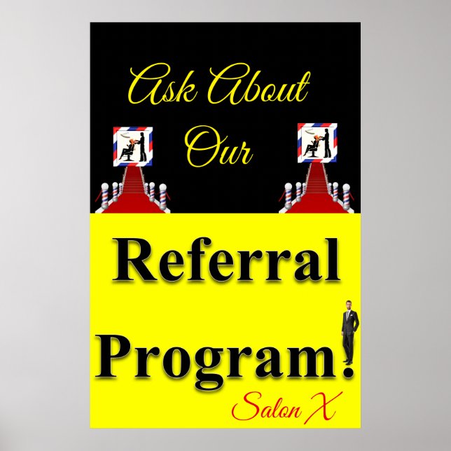Salon Barbershop Posters Referral Program (Front)