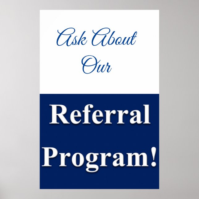 Salon Barbershop Posters Referral Program Blue (Front)