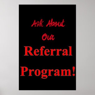 Salon Barbershop Posters Referral Program Red