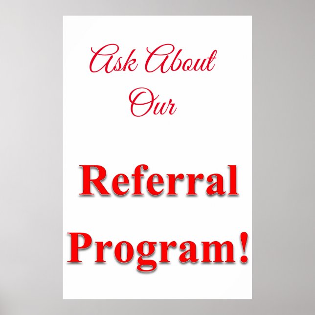 Salon Barbershop Posters Referral Program Red (Front)