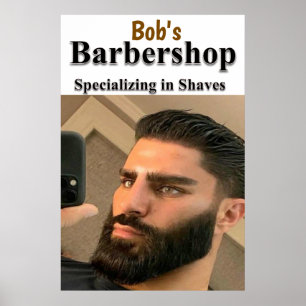 Salon Barbershop Posters Specializing in Shaves 