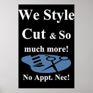 Salon Barbershop Posters We Cut & Style More
