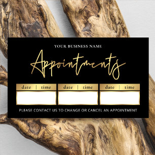 Salon Black & Gold Logo Modern Beauty or Spa Stamp Appointment Card