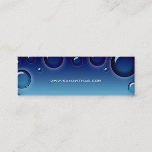 Salon Bookmark Spa bubbles blue Mini Business Card