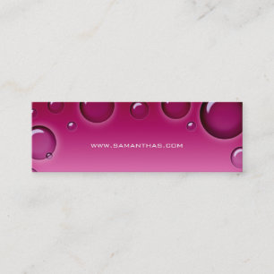 Salon Bookmark Spa bubbles pink Mini Business Card