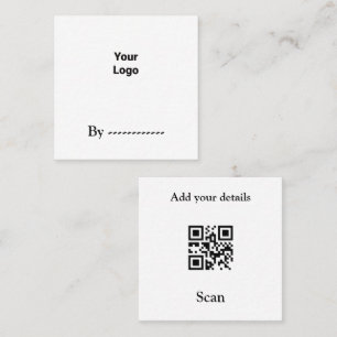 Salon business card add your logo Q R code name te