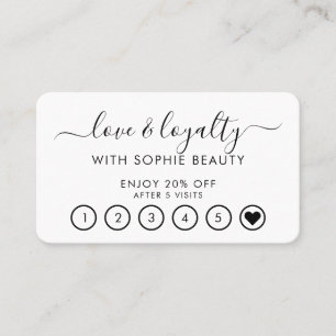 Salon Business Modern Monogram Script Loyalty Card