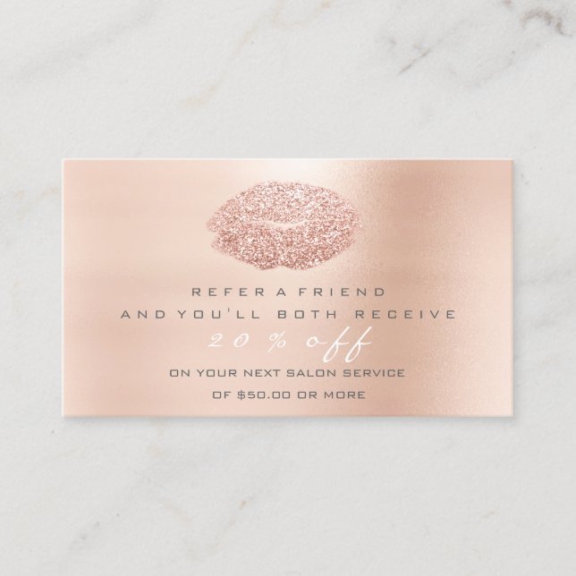 Salon Carte de référence Maquillage Rose Gold Grey (Devant)