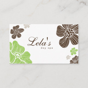 Salon Carte de visite Floral Spa Lime Brown Tropic