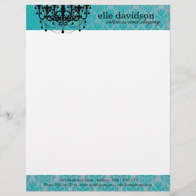 Salon Chandelier Letterhead (Front)