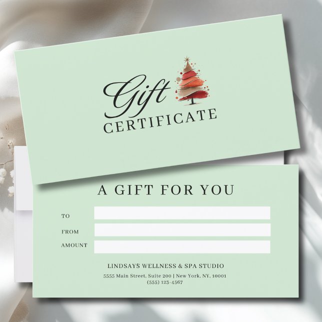 SALON CHRISTMAS TREE BUSINESS CERTIFICATE  (SALON CHRISTMAS TREE Green BUSINESS CERTIFICATE)