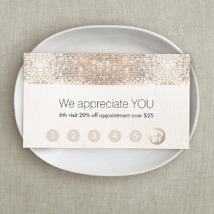 Salon Customer Loyalty 6 Punch Silver Sequin