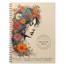 Salon de beauté des cheveux floraux Carnet - Affai