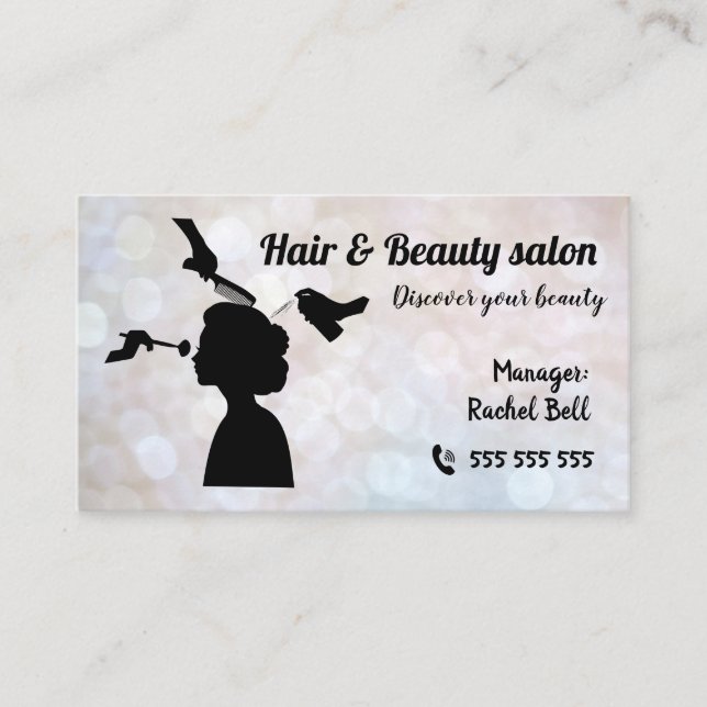 Salon de beauté et de coiffure Beau Carte de visit (Devant)