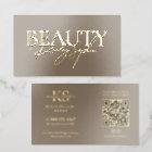 Salon de beauté minimaliste Esthéticienne Taupe Or