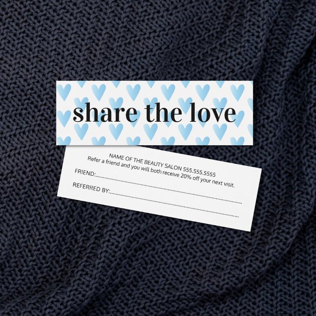 Salon de beauté moderne Cool Blue Hearts (Créateur téléchargé)