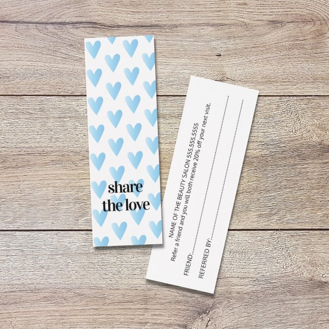 Salon de beauté moderne Cool Blue Hearts (Créateur téléchargé)