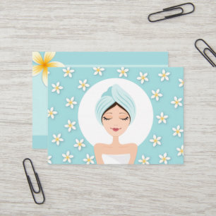 Salon de beauté ou carte de visite spa - bleu aqu