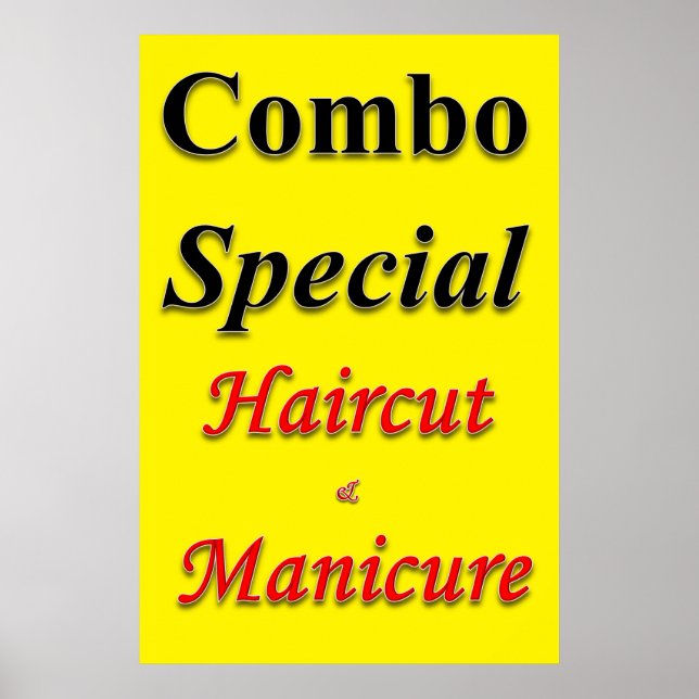 Salon de beauté Poster Combo spécial coupe-cheveux (Devant)