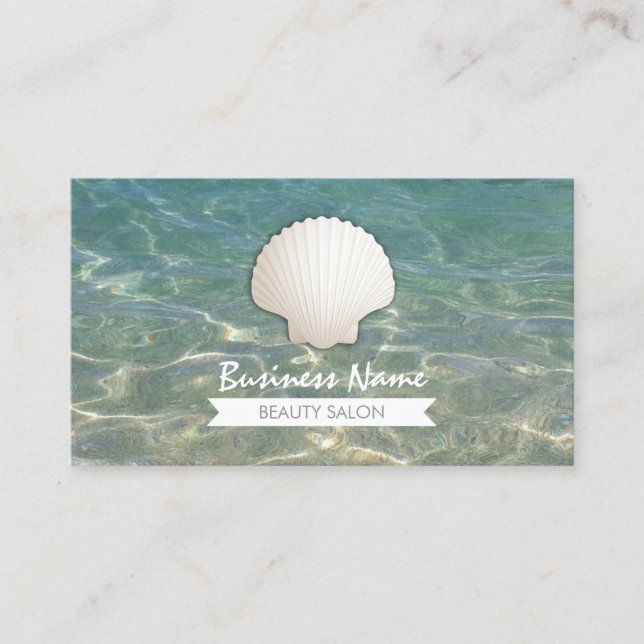 Salon de beauté Seashell d'été Cartes de visite (Devant)