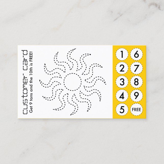 salon de bronzage cartes perforées (Devant)