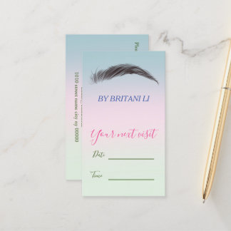 Salon de Brows Microblading, carte de rendez-vous 
