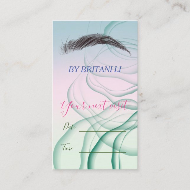 Salon de Brows Microblading, carte de rendez-vous  (Devant)