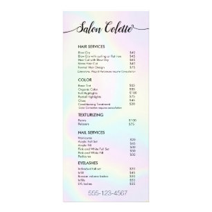 Salon de calligraphie Pastel Iridescente Menu Serv