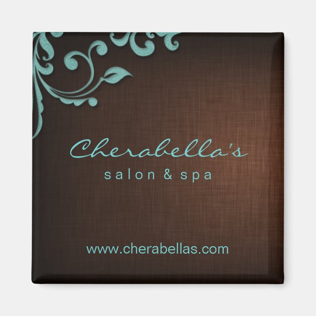 Salon de lin Spa Floral Aimant Brown Bleu (Devant)