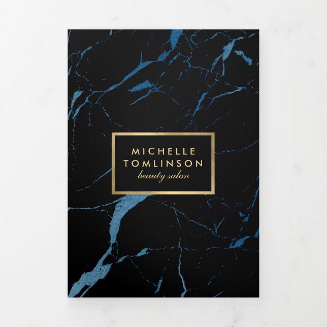 Salon de marbre noir et bleu ou brochure de produi (Page de couverture)