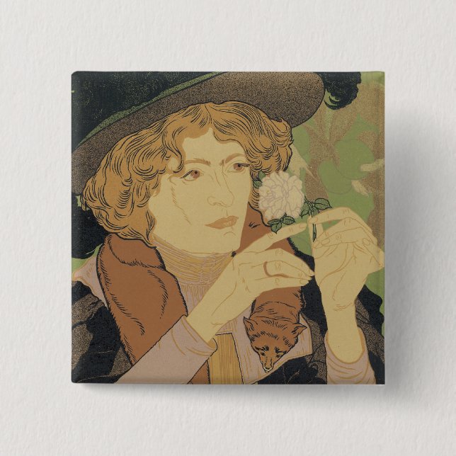 Salon des Cent 2 Inch Square Button (Front)