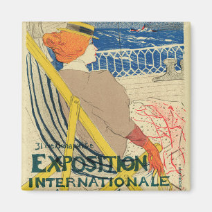 Salon des Cents by Toulouse Lautrec, Art Nouveau Magnet